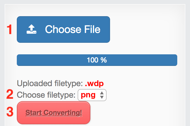 How to convert WDP files online to PNG